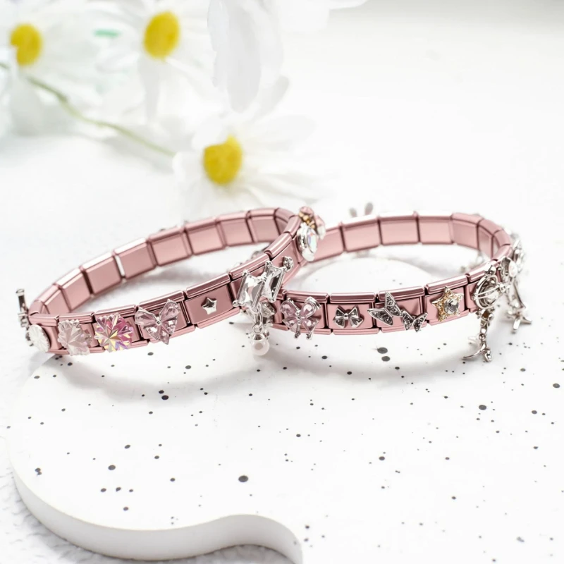 Pink Butterfly Star Charms Italian Stainless Steel Modular Bracelets for Women Men DIY Fashion Jewelry Gift for Birthday Party
Pink Butterfly Star Charms Italian Stainless Steel Modular Bracelets for Women Men DIY Fashion Jewelry Gift for Birthday Party