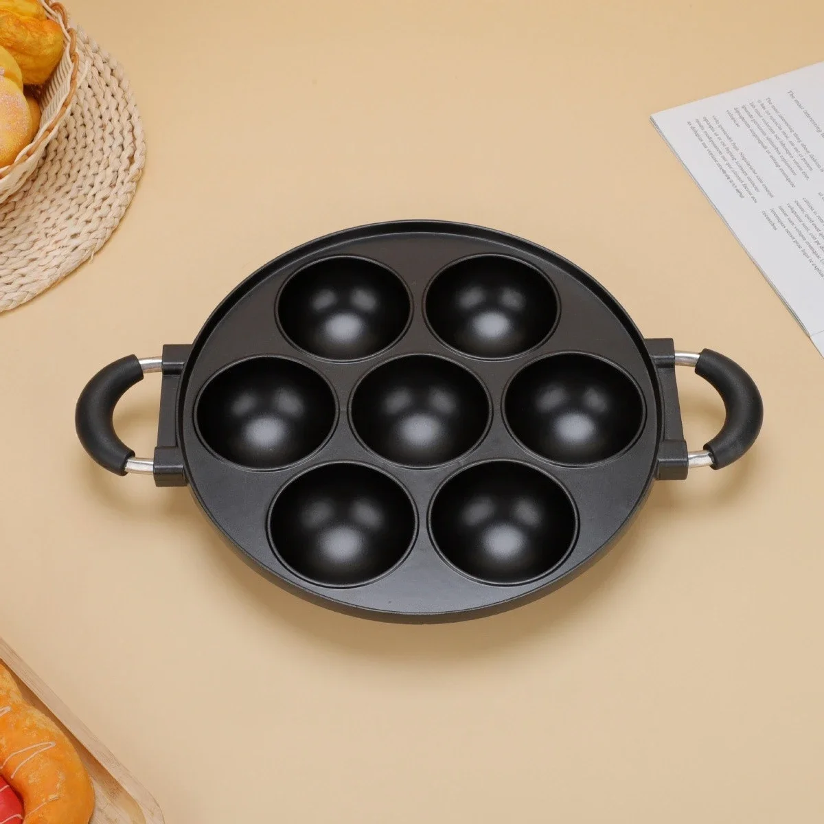4-Hole Cast Iron Cooking Pan Non-stick Breakfast Griddle Perfect for Omelettes & Pancakes Kitchen Cookware
4-Hole Cast Iron Cooking Pan Non-stick Breakfast Griddle Perfect for Omelettes & Pancakes Kitchen Cookware