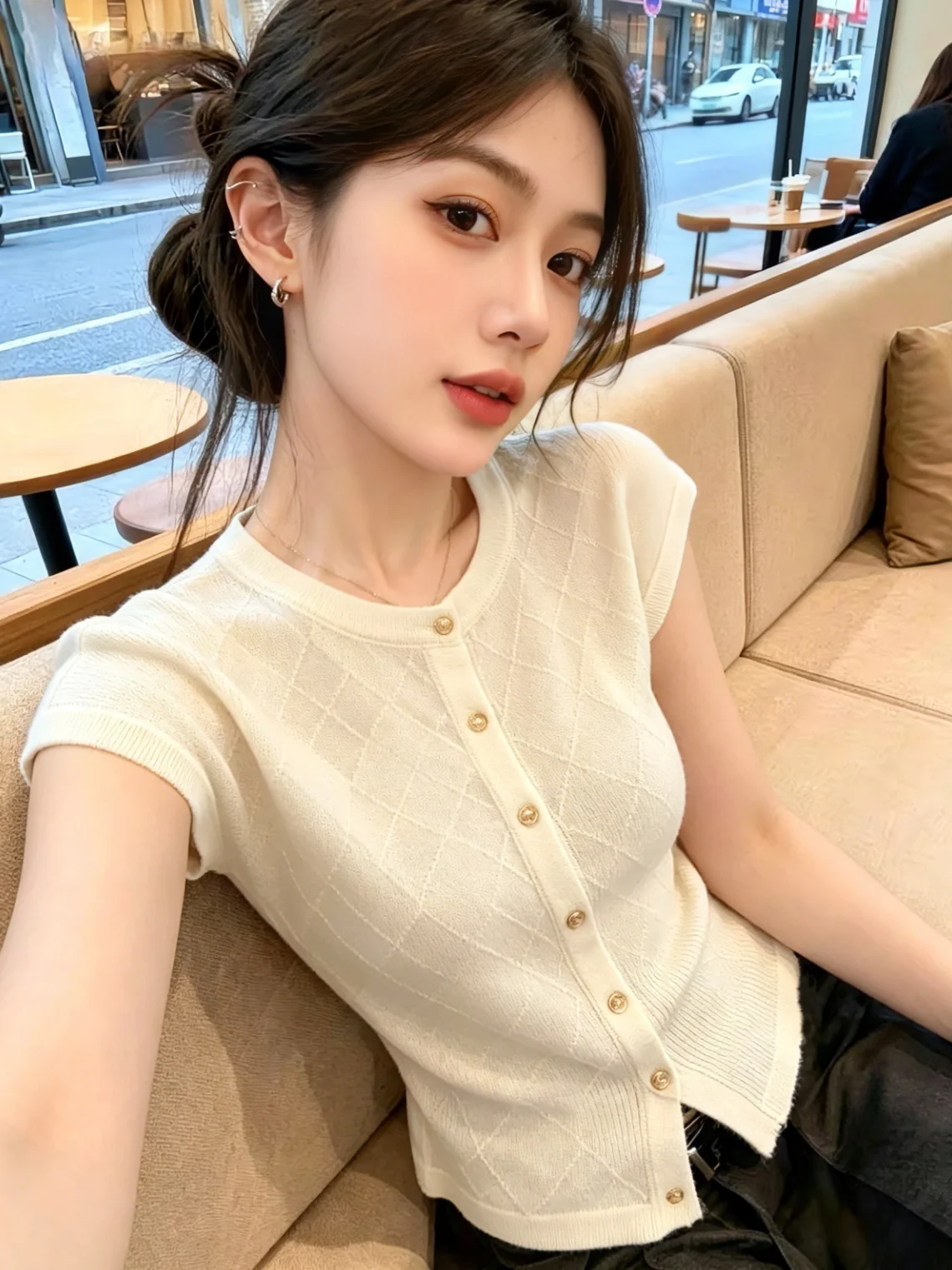 Summer New Lazy Style Women's Knitted Open Cardigan Single Button Feather Sleeve Self-Kept Model Straight Tube Korean Version
Summer New Lazy Style Women's Knitted Open Cardigan Single Button Feather Sleeve Self-Kept Model Straight Tube Korean Version