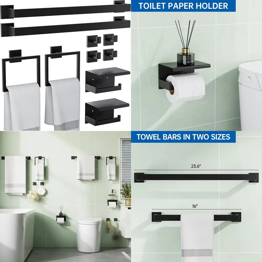 Комплект фурнитуры для ванной комнаты из нержавеющей стали: настенный вешалка для полотенец, держатель для туалетной бумаги, крючки для современного декора ванной комнаты
Комплект фурнитуры для ванной комнаты из нержавеющей стали: настенный вешалка для полотенец, держатель для туалетной бумаги, крючки для современного декора ванной комнаты