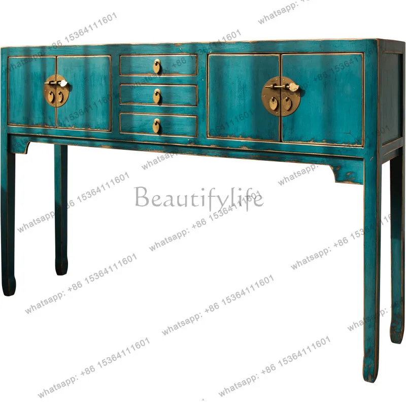 New Chinese classical entrance table old offering table solid wood drawers foyer entrance cabinet
New Chinese classical entrance table old offering table solid wood drawers foyer entrance cabinet