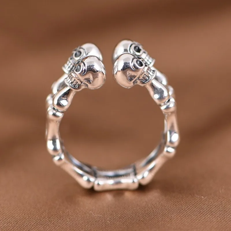 BOCAI NEW S925 Silver Retro Punk Neutral Design Bone Skull-Head Open Ring for Men Trendy Jewelry Accessories
BOCAI NEW S925 Silver Retro Punk Neutral Design Bone Skull-Head Open Ring for Men Trendy Jewelry Accessories