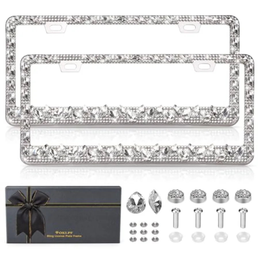 Rhinestone Bling License Plate Frames for Women - Sparkle with Glitter Crystals and Diamond Bedazzled License Plate Cover, Fits
Rhinestone Bling License Plate Frames for Women - Sparkle with Glitter Crystals and Diamond Bedazzled License Plate Cover, Fits