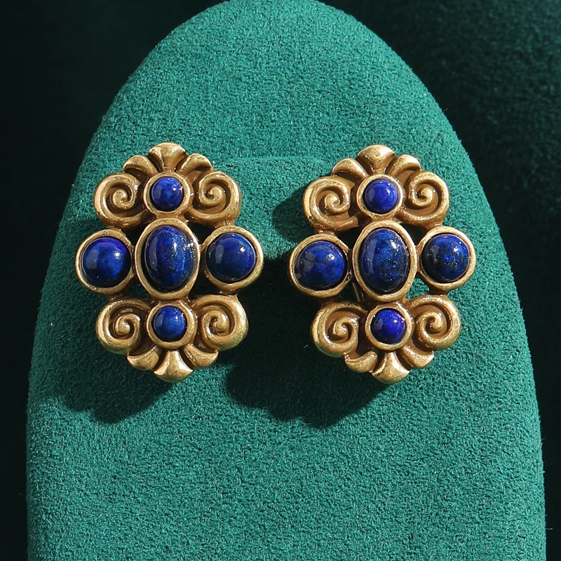Vintage Blue Earrings Studs Oval Round Natural Stone For Woman Antique Gold Color Quality Jewelry Gifts Bohemian 2025 New Retro
Vintage Blue Earrings Studs Oval Round Natural Stone For Woman Antique Gold Color Quality Jewelry Gifts Bohemian 2025 New Retro