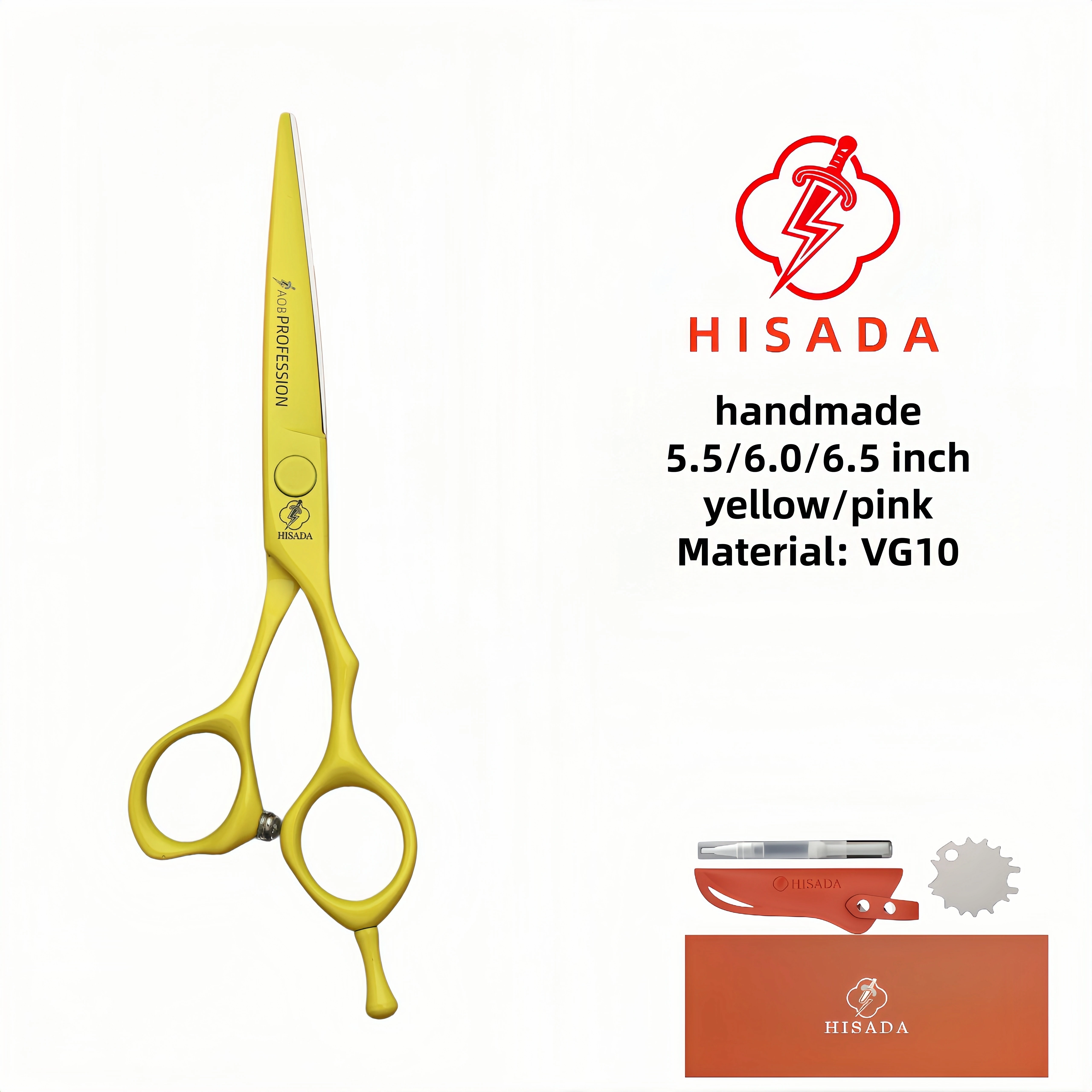 HISADA barber scissors Barber shop exclusive hair scissors 5.5/6.0/6.5 inch Handmade in Japan pink/yellow hair scissors suit
HISADA barber scissors Barber shop exclusive hair scissors 5.5/6.0/6.5 inch Handmade in Japan pink/yellow hair scissors suit
