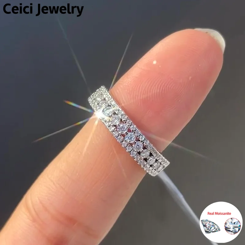 CEICI Fashion 2MM Moissanite Rings for Woman S925 Sterling Silver Plated 18k Gold hollow-out Ring Statement Jewelry Gift
CEICI Fashion 2MM Moissanite Rings for Woman S925 Sterling Silver Plated 18k Gold hollow-out Ring Statement Jewelry Gift