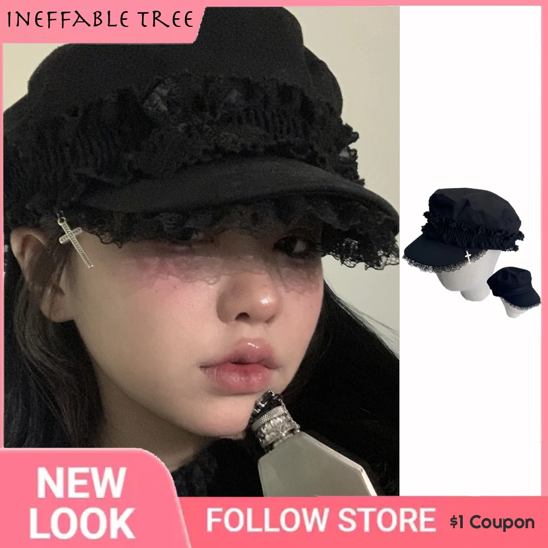 Y2K Japanese Women Double Layers Lace Beret Cap Girls Gothic Punk Cross Pendant Octagonal Street Photography Hat Boinas Hombre
Y2K Japanese Women Double Layers Lace Beret Cap Girls Gothic Punk Cross Pendant Octagonal Street Photography Hat Boinas Hombre