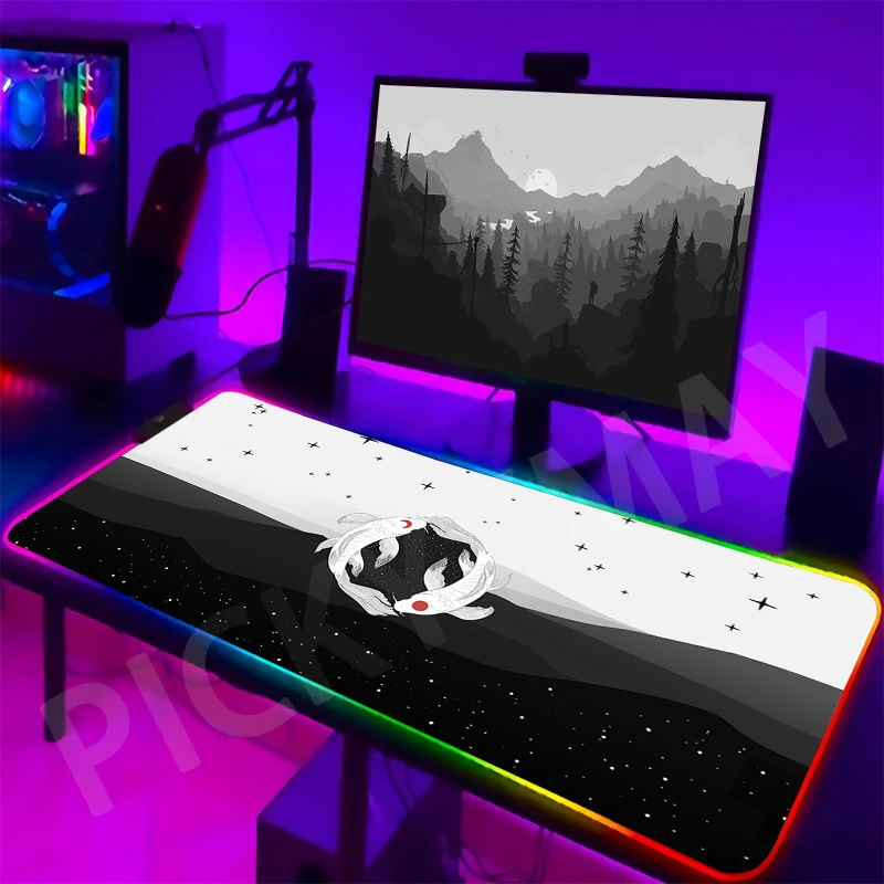 Chinese Taichi Fish RGB Gaming Mousepad Mouse Mats LED Large Gamer Mousepads Keyboard Pads Luminous Desk Mat Mouse Pad Backlit
Chinese Taichi Fish RGB Gaming Mousepad Mouse Mats LED Large Gamer Mousepads Keyboard Pads Luminous Desk Mat Mouse Pad Backlit