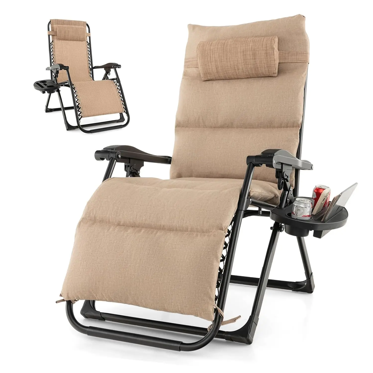 Кресло-шезлонг с эффектом невесомости и подушками для патио, регулируемое складное кресло-реклайнер с подушкой и подстаканником, на заказ
Кресло-шезлонг с эффектом невесомости и подушками для патио, регулируемое складное кресло-реклайнер с подушкой и подстаканником, на заказ