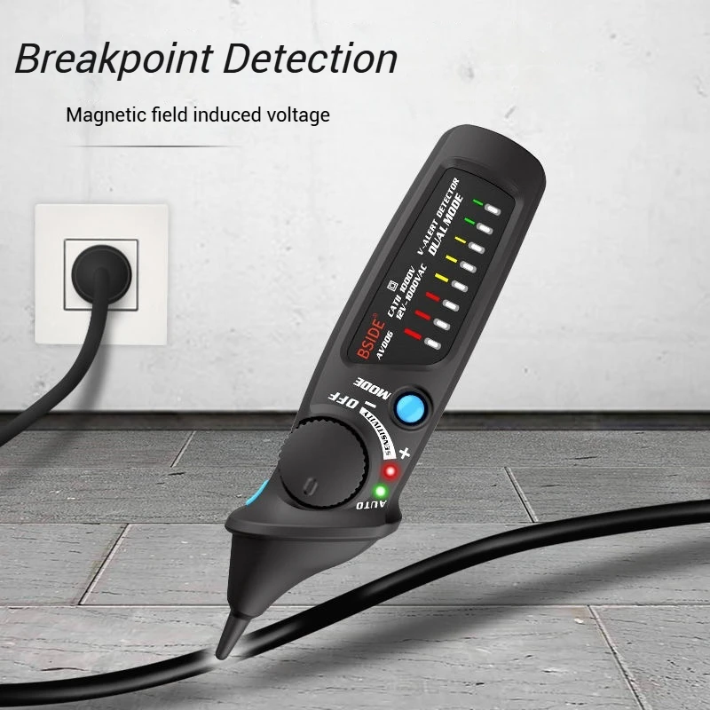 BSIDE Voltage Detector Tester Auto NCV Outlet Test Pen Non-Contact AC Breakpoint 12-1000V Live Wire Check Finder Electronic Tool
BSIDE Voltage Detector Tester Auto NCV Outlet Test Pen Non-Contact AC Breakpoint 12-1000V Live Wire Check Finder Electronic Tool