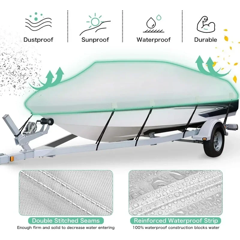 Heavy Duty 1200D PU Waterproof Boat Cover, 23'- 24' Trailerable Marine Grade Polyester Canvas, Fits 23
Heavy Duty 1200D PU Waterproof Boat Cover, 23'- 24' Trailerable Marine Grade Polyester Canvas, Fits 23