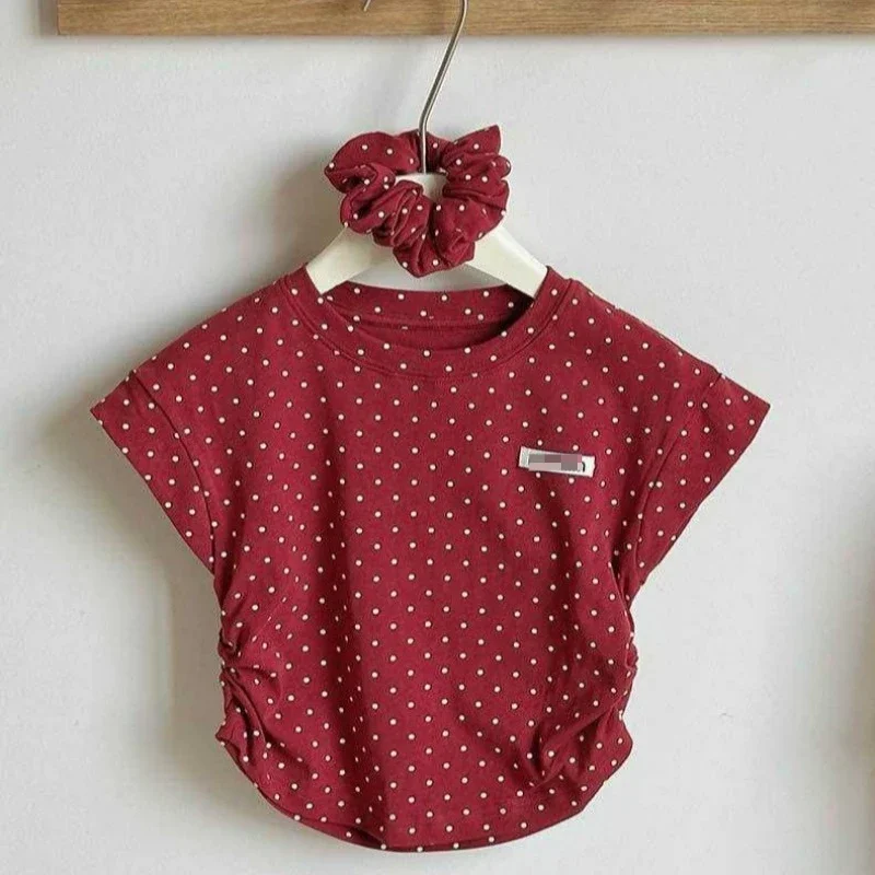 2025 Summer New Arrivals Children's Clothing Korean Edition Cute Red Polka Dot Girls Short Sleeve Hair Ring
2025 Summer New Arrivals Children's Clothing Korean Edition Cute Red Polka Dot Girls Short Sleeve Hair Ring