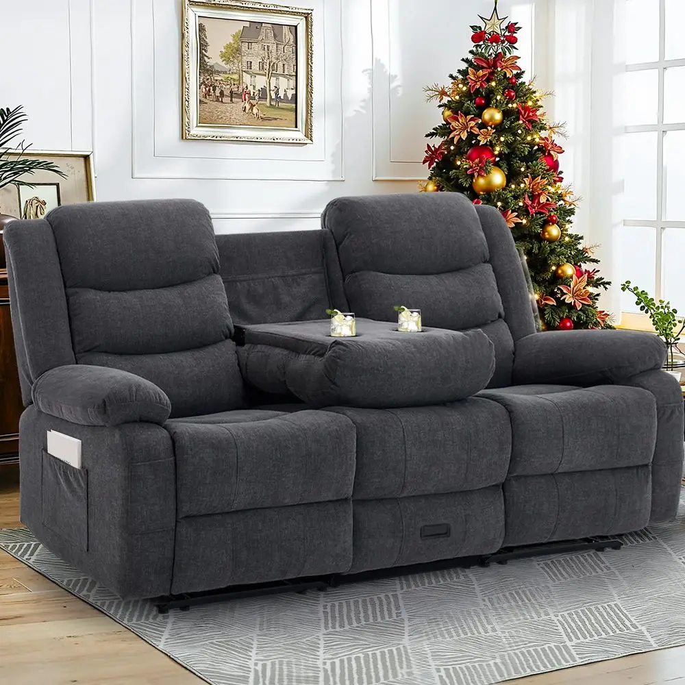 Recliner Sofa, Reclining Loveseat with Console, Oversized Reclining Couch with Drop Down Table, 3Seater Sofa with Cup Holder an
Recliner Sofa, Reclining Loveseat with Console, Oversized Reclining Couch with Drop Down Table, 3Seater Sofa with Cup Holder an