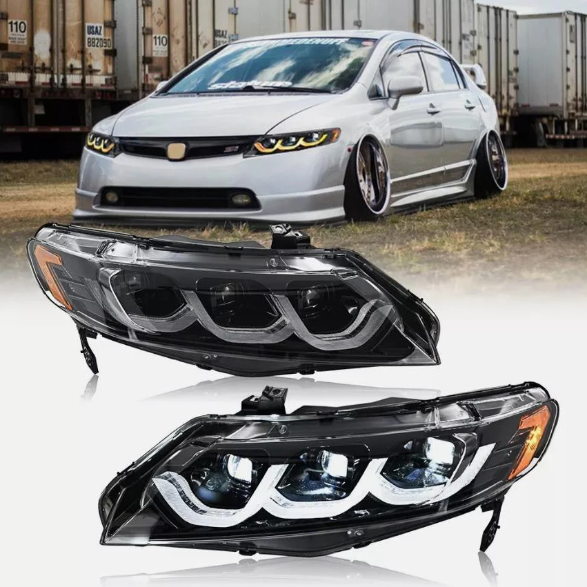 Светодиодные фары в сборе для Honda Civic 8-го поколения 2006-2011, светодиодные фары DRL, дневные ходовые динамические указатели поворота
Светодиодные фары в сборе для Honda Civic 8-го поколения 2006-2011, светодиодные фары DRL, дневные ходовые динамические указатели поворота