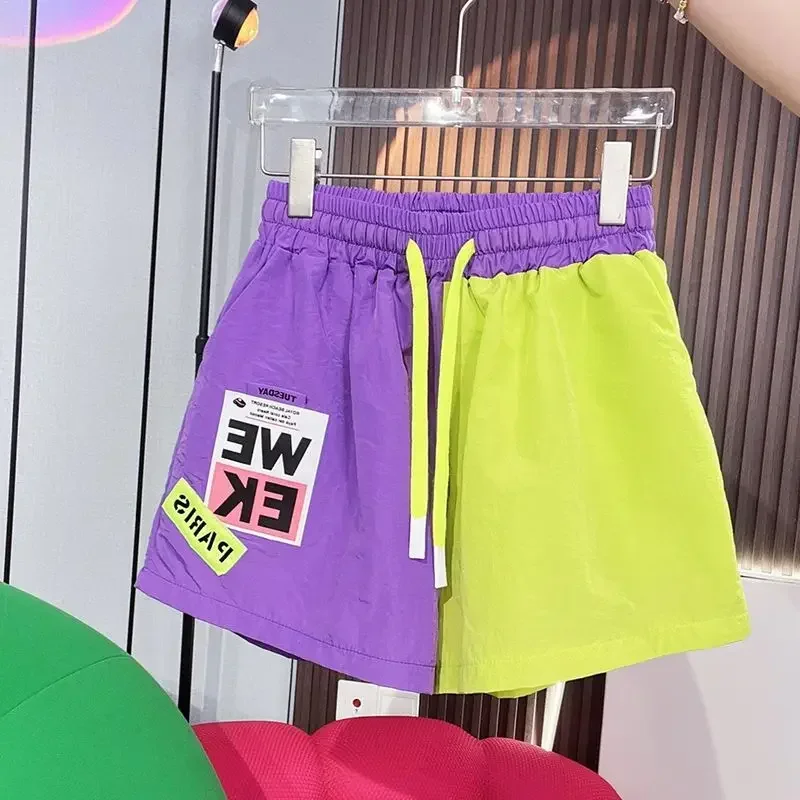 Summer New Contrast Patchwork Sports Shorts Elastic Waist Lacing Loose All-match Wide Leg Pants Casual Fashion Women Clothing
Summer New Contrast Patchwork Sports Shorts Elastic Waist Lacing Loose All-match Wide Leg Pants Casual Fashion Women Clothing