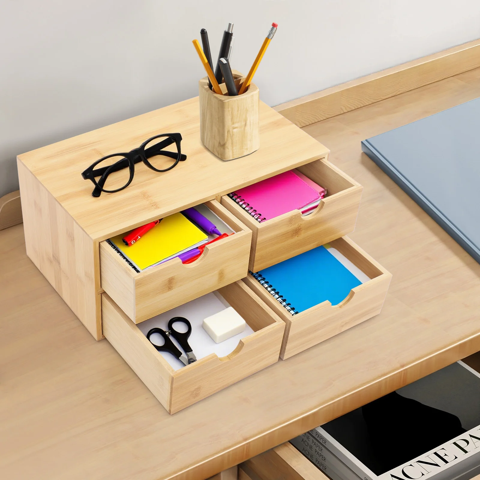 NEW 4-drawer Desk Organizer, Bamboo Desk Organizer, Tabletop Storage Organizer 33*19*16 cm
NEW 4-drawer Desk Organizer, Bamboo Desk Organizer, Tabletop Storage Organizer 33*19*16 cm