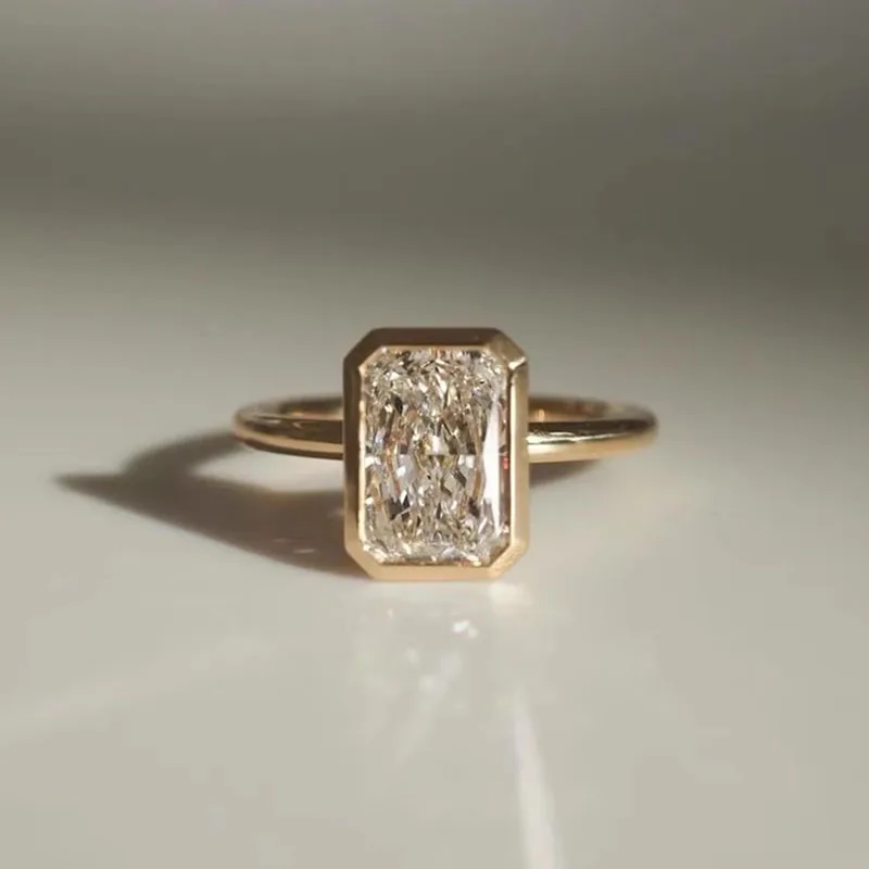 IGI Lab Growing Diamond Ring Radiant D Color 1 2 3Ct Solid 18K Yellow Gold Ring Diamond wedding ring Factory Engagement Ring
IGI Lab Growing Diamond Ring Radiant D Color 1 2 3Ct Solid 18K Yellow Gold Ring Diamond wedding ring Factory Engagement Ring