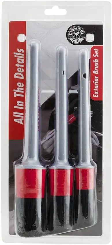 Chemical Man All Detail Exterior Detail Brush - 3-piece set of soft scratch-free brushes for wheels, bumpers, grilles, badges, and tight exterior clearances in cars, trucks, SUVs, and more
Chemical Man All Detail Exterior Detail Brush - 3-piece set of soft scratch-free brushes for wheels, bumpers, grilles, badges, and tight exterior clearances in cars, trucks, SUVs, and more