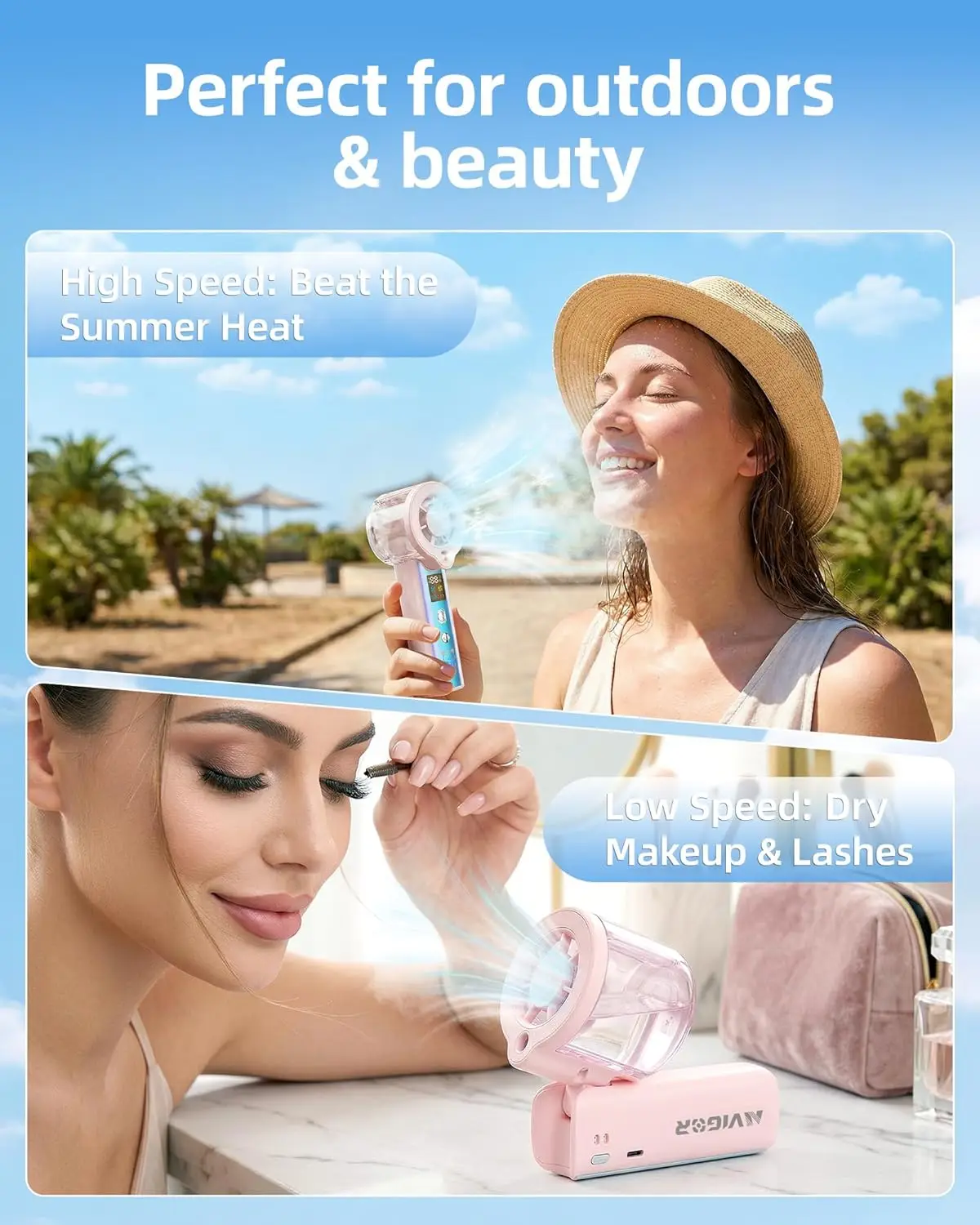 Portable Handheld Fan With Cooling Mist, 30000 RPM High Speed Turbo Personal Fan With Adjustable Speeds, 3000mAh Rechargeable
Portable Handheld Fan With Cooling Mist, 30000 RPM High Speed Turbo Personal Fan With Adjustable Speeds, 3000mAh Rechargeable