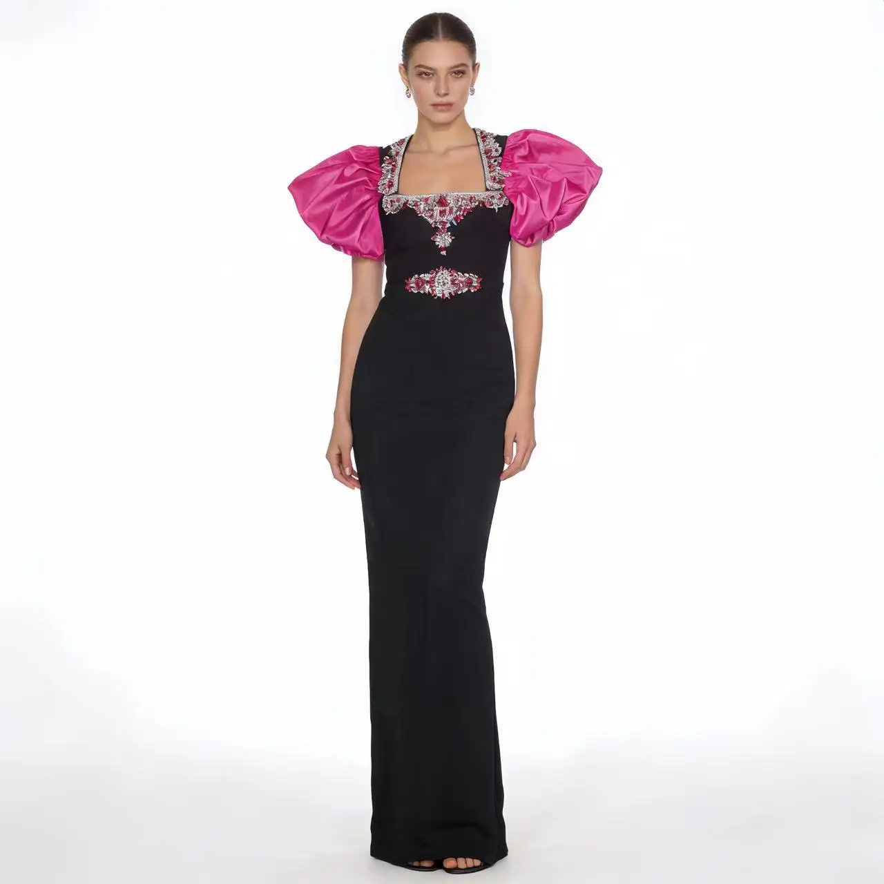 Short Sleeve Crystal Embellished Slim Fit Long Wrap Dress Elegant Ladies Evening Party Luxury Birthday Gown
Short Sleeve Crystal Embellished Slim Fit Long Wrap Dress Elegant Ladies Evening Party Luxury Birthday Gown