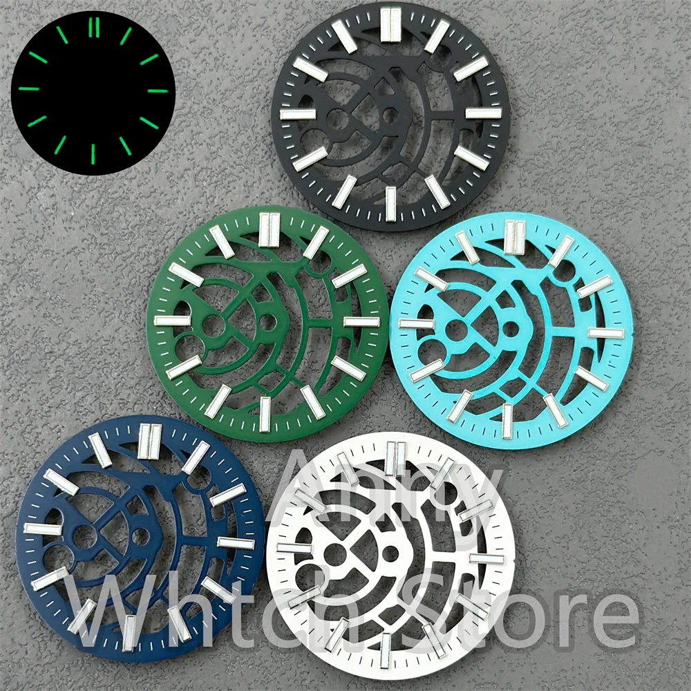 31mm Hollow Watch Dial green luminous for NH70 NH71 NH72 Movement Watches Accessories For 3-point 3.8-point 4-point crown cases
31mm Hollow Watch Dial green luminous for NH70 NH71 NH72 Movement Watches Accessories For 3-point 3.8-point 4-point crown cases