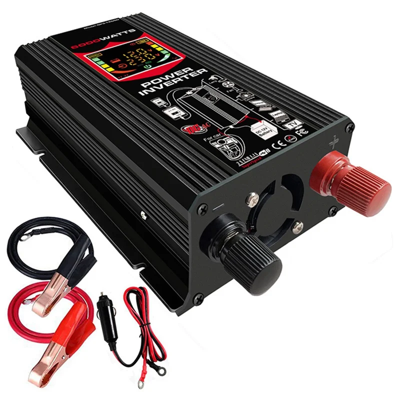 AC23-6000W Car Sine Wave Power Inverter DC To AC 220V Universal Converter, Equipped With Dual USB Outlets For Outdoor Activities
AC23-6000W Car Sine Wave Power Inverter DC To AC 220V Universal Converter, Equipped With Dual USB Outlets For Outdoor Activities