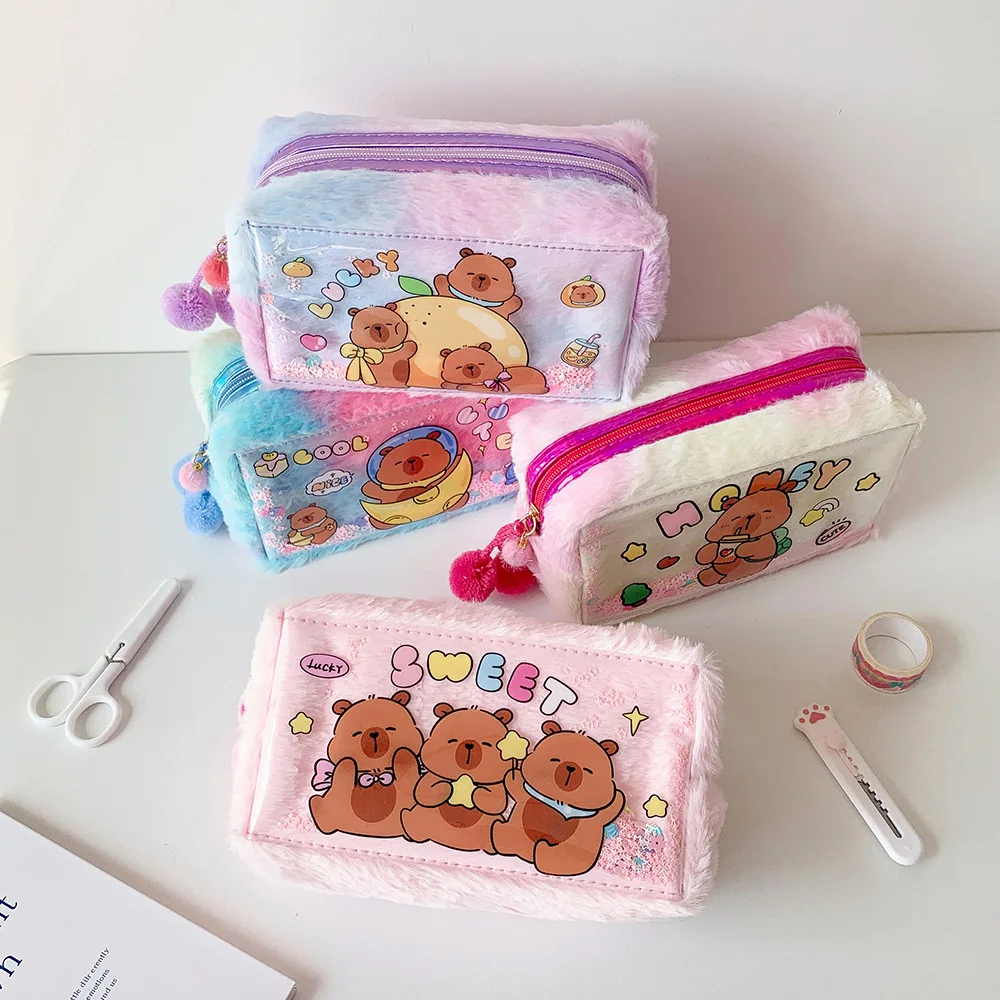 Plush Cartoon Pencil Case Capybara Student Stationery Storage Large Capacity Makeup Bag Girls DIY Birthday Gifts Office Bag
Plush Cartoon Pencil Case Capybara Student Stationery Storage Large Capacity Makeup Bag Girls DIY Birthday Gifts Office Bag