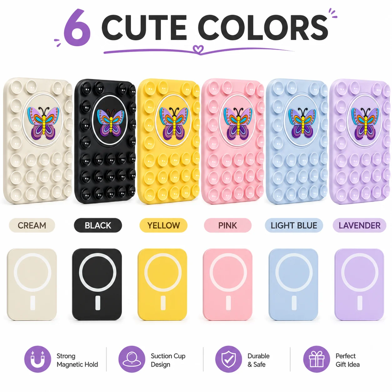 Silicone Suction Cup Butterfly Magnetic Mobile Phone Holder For Magsafe Phone Holder Wall Mount Stand For iPhone 16/17/18 ProMax
Silicone Suction Cup Butterfly Magnetic Mobile Phone Holder For Magsafe Phone Holder Wall Mount Stand For iPhone 16/17/18 ProMax