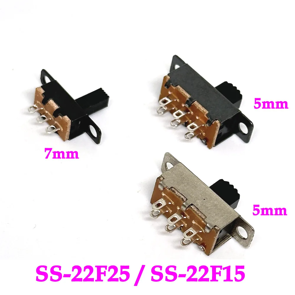 Slide Switch 2 Position 6 Pins With Fixed Hole Handle DPDT 2P2T SS-22F25 SS-22F15 Toggle Switch DC 12V High 5mm 7mm
Slide Switch 2 Position 6 Pins With Fixed Hole Handle DPDT 2P2T SS-22F25 SS-22F15 Toggle Switch DC 12V High 5mm 7mm