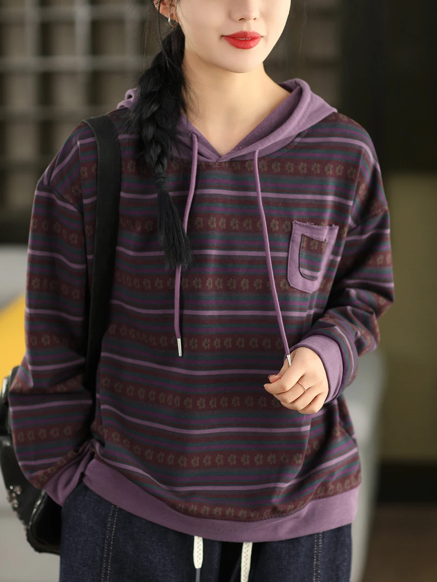 Женская толстовка с капюшоном и длинными рукавами в стиле ретро, весенняя, из смесового хлопка, удобная, свободного кроя, с капюшоном, повседневная, с полосатым узором
Женская толстовка с капюшоном и длинными рукавами в стиле ретро, весенняя, из смесового хлопка, удобная, свободного кроя, с капюшоном, повседневная, с полосатым узором