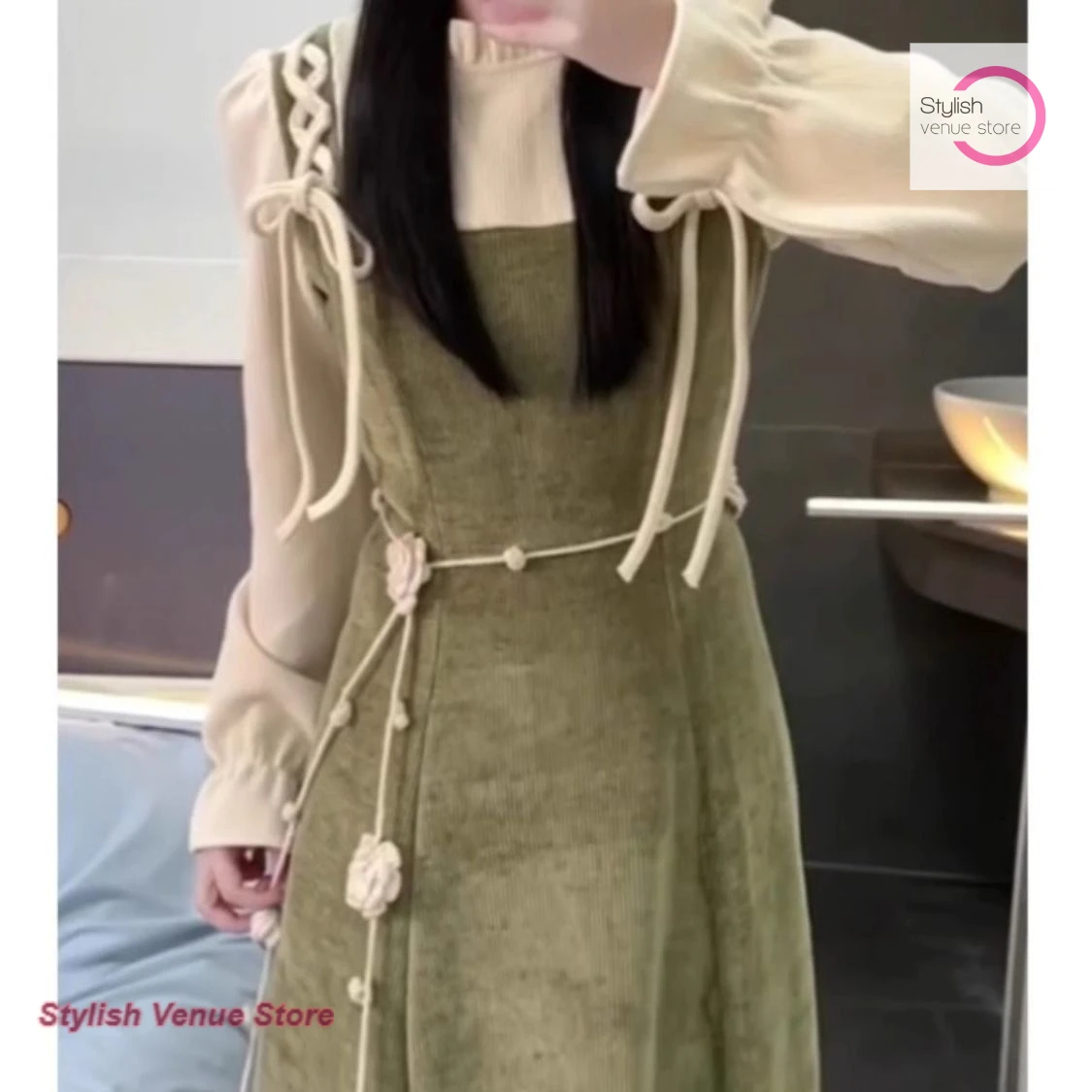 French temperament sweet stitching fake two-piece long-sleeved dress women's autumn and winter new waist slimming fashion dress
French temperament sweet stitching fake two-piece long-sleeved dress women's autumn and winter new waist slimming fashion dress
