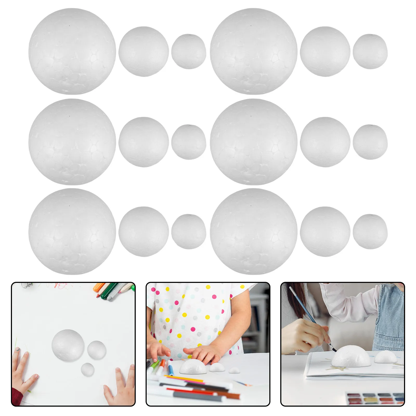 300Pcs White Foam Half Spheres Polystyrene Craft Balls for Arts Crafts Preschool Activities Floral Arranging Snow Fake Balls DIY
300Pcs White Foam Half Spheres Polystyrene Craft Balls for Arts Crafts Preschool Activities Floral Arranging Snow Fake Balls DIY