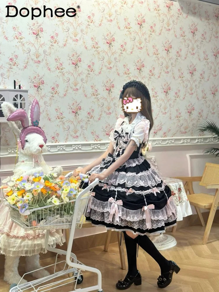 Japanese Original Design Lolita Doll Feeling Jsk Suspender Dress Sweet Cute Girl Lace Princess Wind Trailing Dress
Japanese Original Design Lolita Doll Feeling Jsk Suspender Dress Sweet Cute Girl Lace Princess Wind Trailing Dress