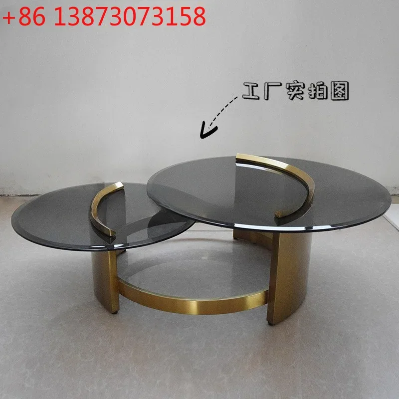 Modern simple metal double-layer coffee table transparent glass tea table living room sofa combination
Modern simple metal double-layer coffee table transparent glass tea table living room sofa combination