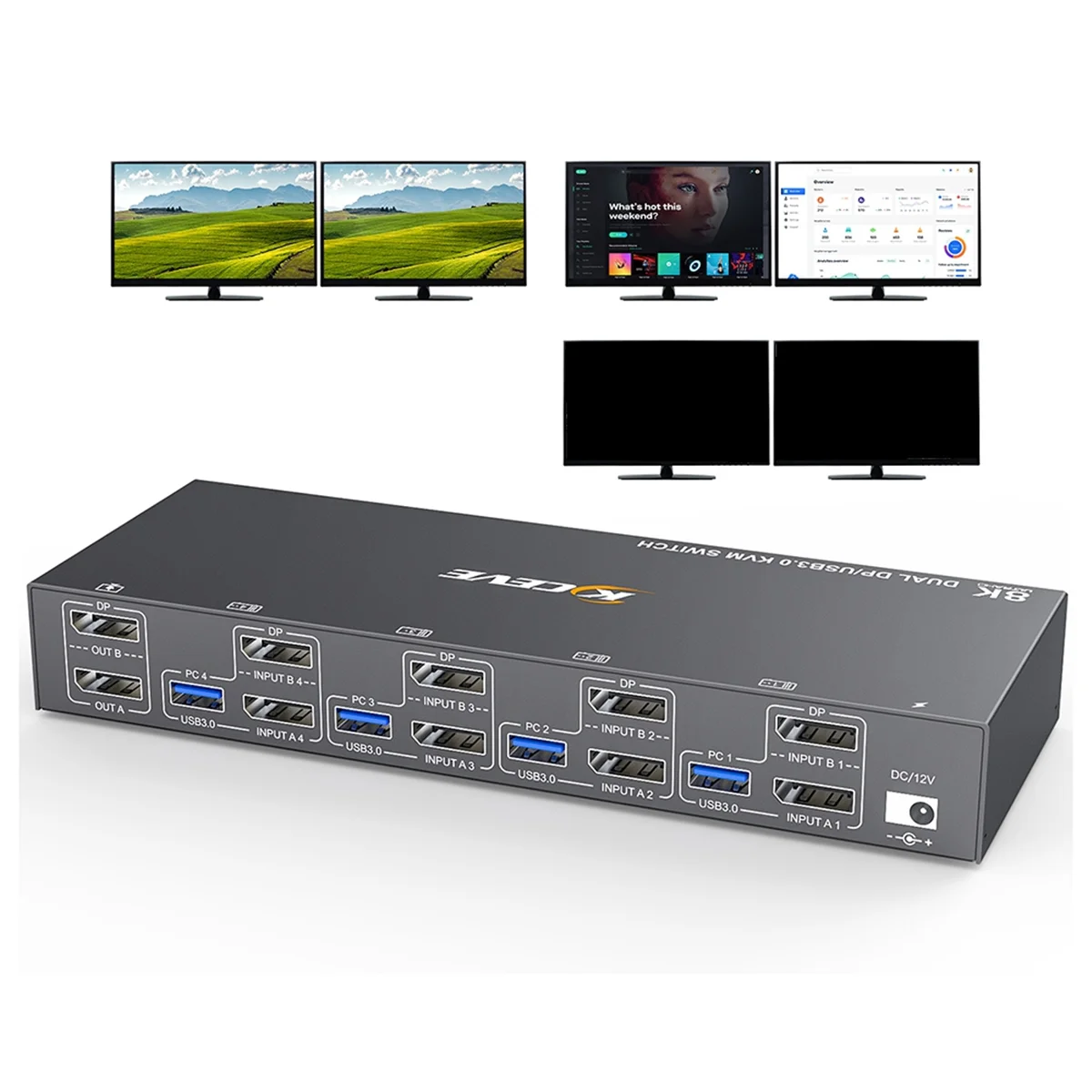 N36R_TM KCEVE KVM-переключатель, 4 компьютера, 2 монитора, вилка европейского стандарта
N36R_TM KCEVE KVM-переключатель, 4 компьютера, 2 монитора, вилка европейского стандарта