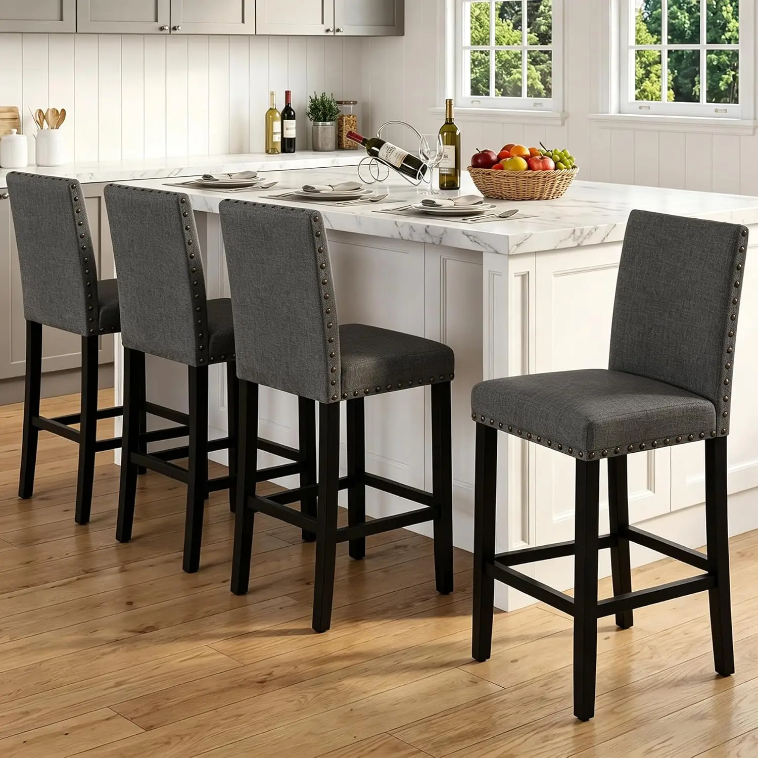 24 Inch Counter Height Bar Stool Set Upholstered with Solid Wood Legs for Kitchen Island Dining Bedroom Custom
24 Inch Counter Height Bar Stool Set Upholstered with Solid Wood Legs for Kitchen Island Dining Bedroom Custom