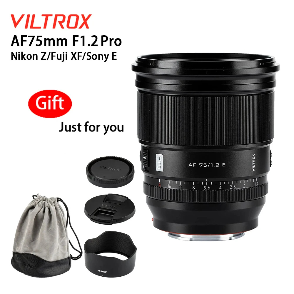 Viltrox 75mm F1.2 Pro APS-C Auto Focus Camera Lens for Sony E ZVE10 ZVE 10 A6400 A6700 Nikon Z Z30 Z6 Z5 Z50 Fujifilm XF 75 1.2
Viltrox 75mm F1.2 Pro APS-C Auto Focus Camera Lens for Sony E ZVE10 ZVE 10 A6400 A6700 Nikon Z Z30 Z6 Z5 Z50 Fujifilm XF 75 1.2