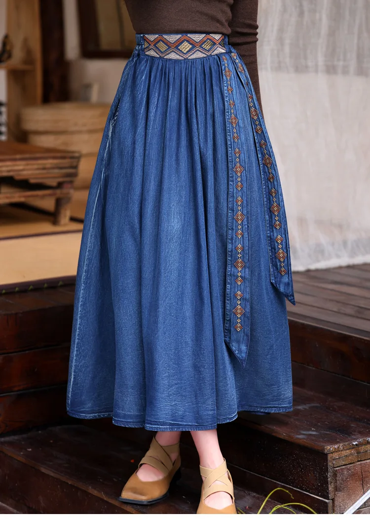 Women's Clothing Vintage Washed Denim Midi Skirt with Embroidery Elegant and Versatile Niche Design Skirt
Women's Clothing Vintage Washed Denim Midi Skirt with Embroidery Elegant and Versatile Niche Design Skirt