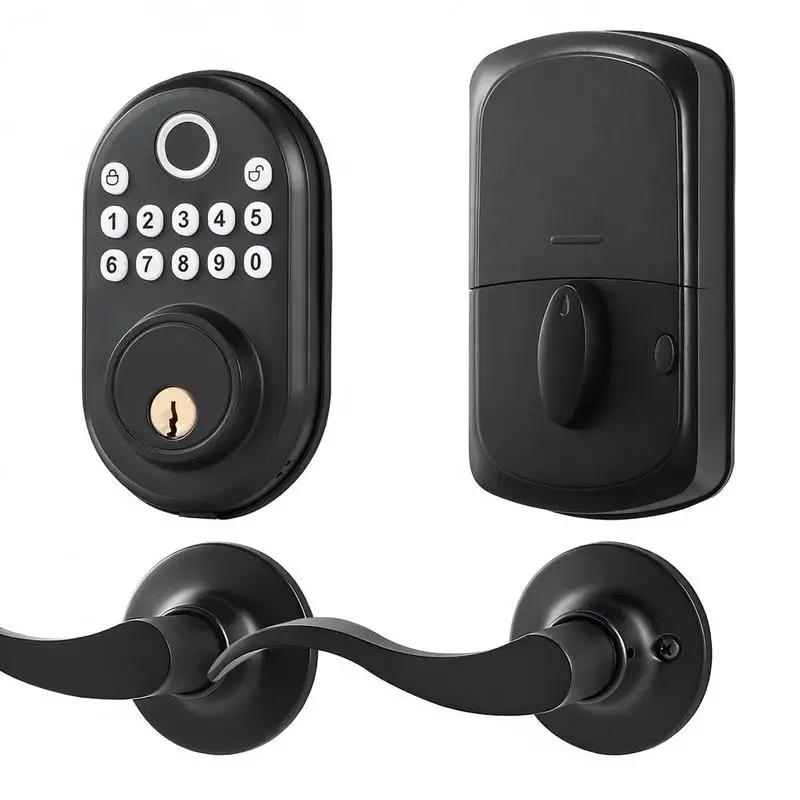 Biometric Entry Lever 10.2x6.3 inches For Home Office Bedroom, Keyless Touchpad Access Timed Auto-Lock Aluminum Alloy Construction
Biometric Entry Lever 10.2x6.3 inches For Home Office Bedroom, Keyless Touchpad Access Timed Auto-Lock Aluminum Alloy Construction
