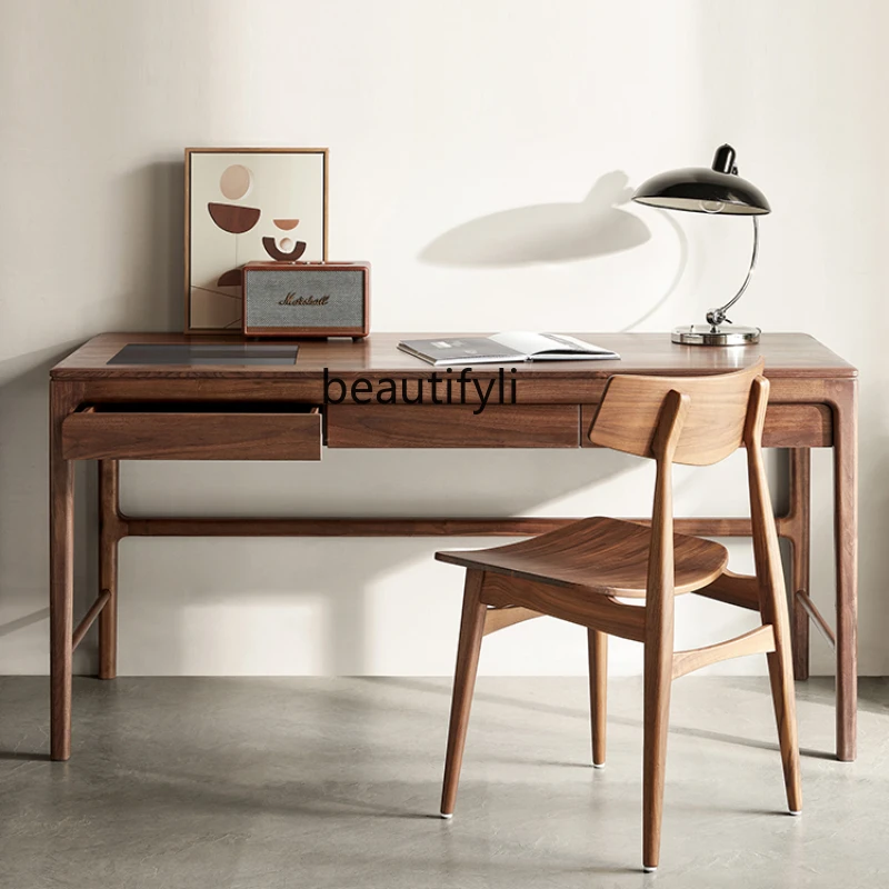 Solid Wood Desk Nordic Light Luxury Black Walnut Simple Modern Study Integrated Desk Office Computer Desk
Solid Wood Desk Nordic Light Luxury Black Walnut Simple Modern Study Integrated Desk Office Computer Desk