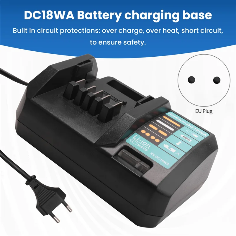 14.4V-18V Charger DC18WA For Maktec DC18SG DC1851 BL1813G BL1415G BL1815G BL1413G UH522D UM167D UR180D(EU Plug)
14.4V-18V Charger DC18WA For Maktec DC18SG DC1851 BL1813G BL1415G BL1815G BL1413G UH522D UM167D UR180D(EU Plug)