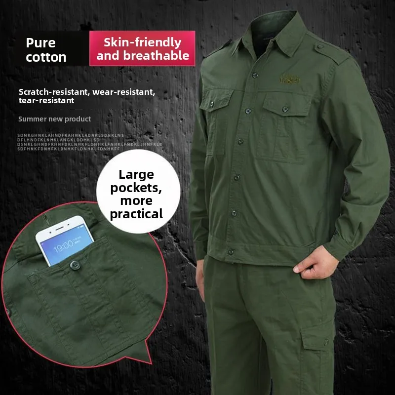 Spring Summer Thin Cotton Work orm Set Men's Camouflage Labor Protection Clothing Fall Special Wear Resistant Utili Suit
Spring Summer Thin Cotton Work orm Set Men's Camouflage Labor Protection Clothing Fall Special Wear Resistant Utili Suit