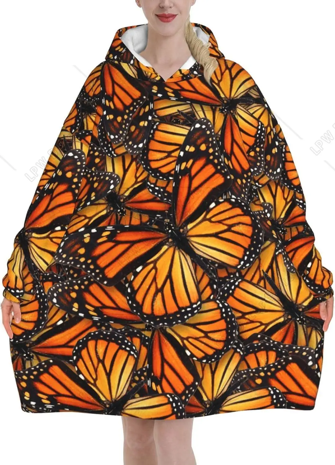 Красивое фланелевое носимое плюшевое одеяло Monarch Butterfly для взрослых с карманами, ультрамягкая плюшевая теплая толстовка с капюшоном
Красивое фланелевое носимое плюшевое одеяло Monarch Butterfly для взрослых с карманами, ультрамягкая плюшевая теплая толстовка с капюшоном