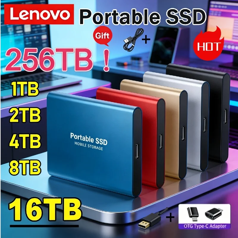Внешний твердотельный накопитель Lenovo USB3.1, портативный SSD от 2 ТБ до 256 ТБ для ноутбуков, ПК, Mac и мобильных устройств
Внешний твердотельный накопитель Lenovo USB3.1, портативный SSD от 2 ТБ до 256 ТБ для ноутбуков, ПК, Mac и мобильных устройств