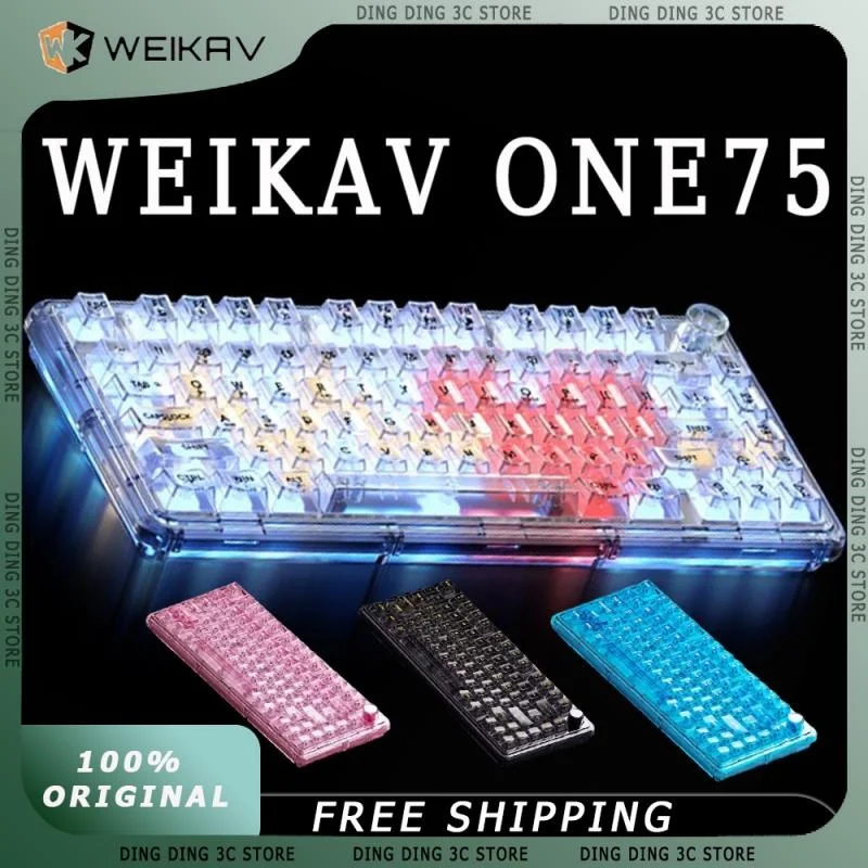 WEIKAV ONE75 Wireless Mechanical Keyboard with Knob 3-Mode Hot Swap RGB Gasket Transparent Keycap Custom Office Gaming Keyboard
WEIKAV ONE75 Wireless Mechanical Keyboard with Knob 3-Mode Hot Swap RGB Gasket Transparent Keycap Custom Office Gaming Keyboard