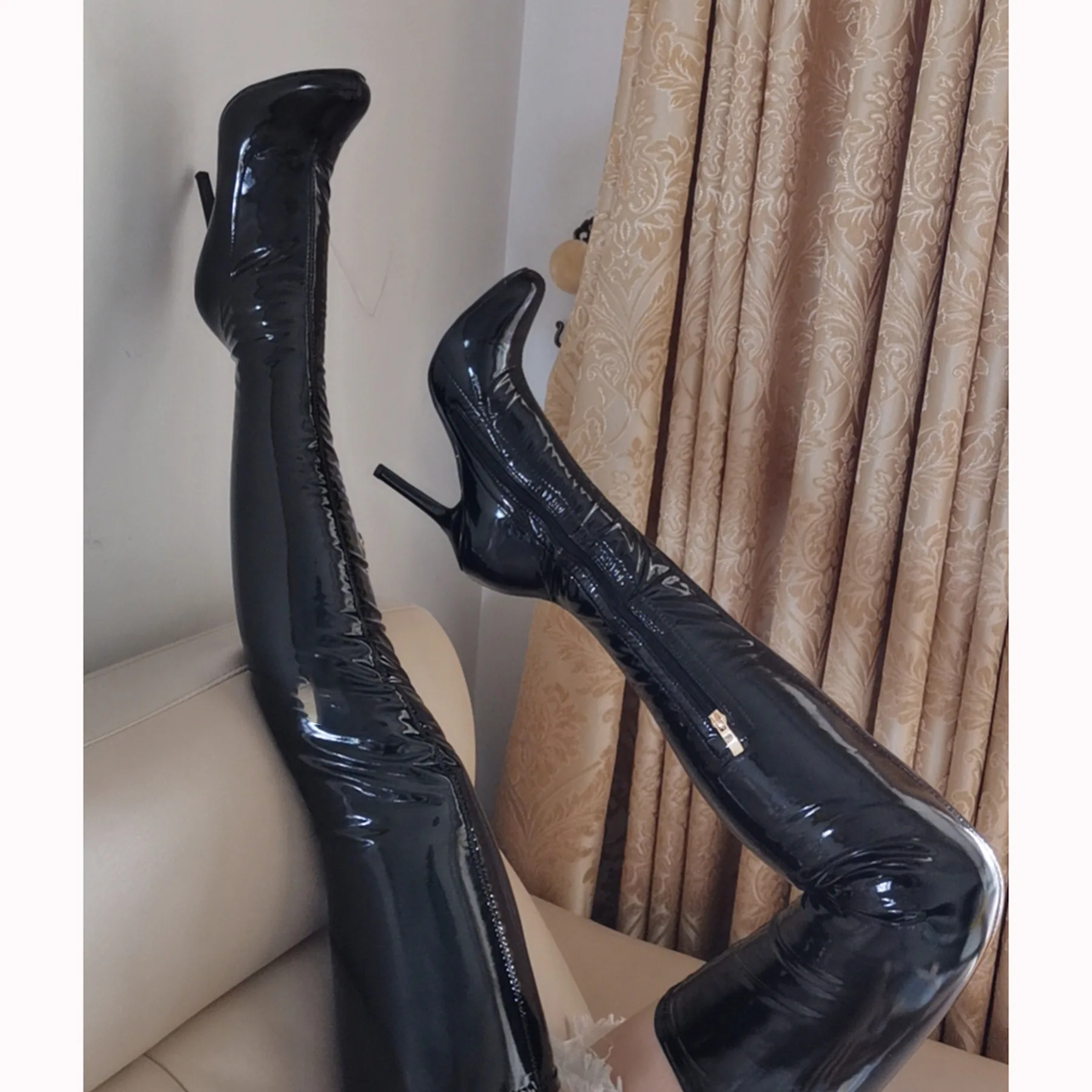 Customization Long Boots Stretch Patent Leather Women Knee High Boots Thin Heel Over the Knee Boots Woman 2022 Autumn Size 43
Customization Long Boots Stretch Patent Leather Women Knee High Boots Thin Heel Over the Knee Boots Woman 2022 Autumn Size 43