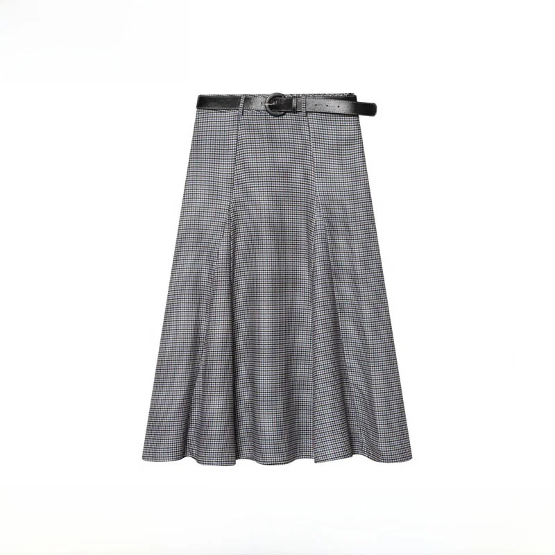 Fashionable Plaid Midi Skirt with Belt Autumn Winter New Arrival Women's Clothing High Waist Polyester Fiber Commute Friendly
Fashionable Plaid Midi Skirt with Belt Autumn Winter New Arrival Women's Clothing High Waist Polyester Fiber Commute Friendly