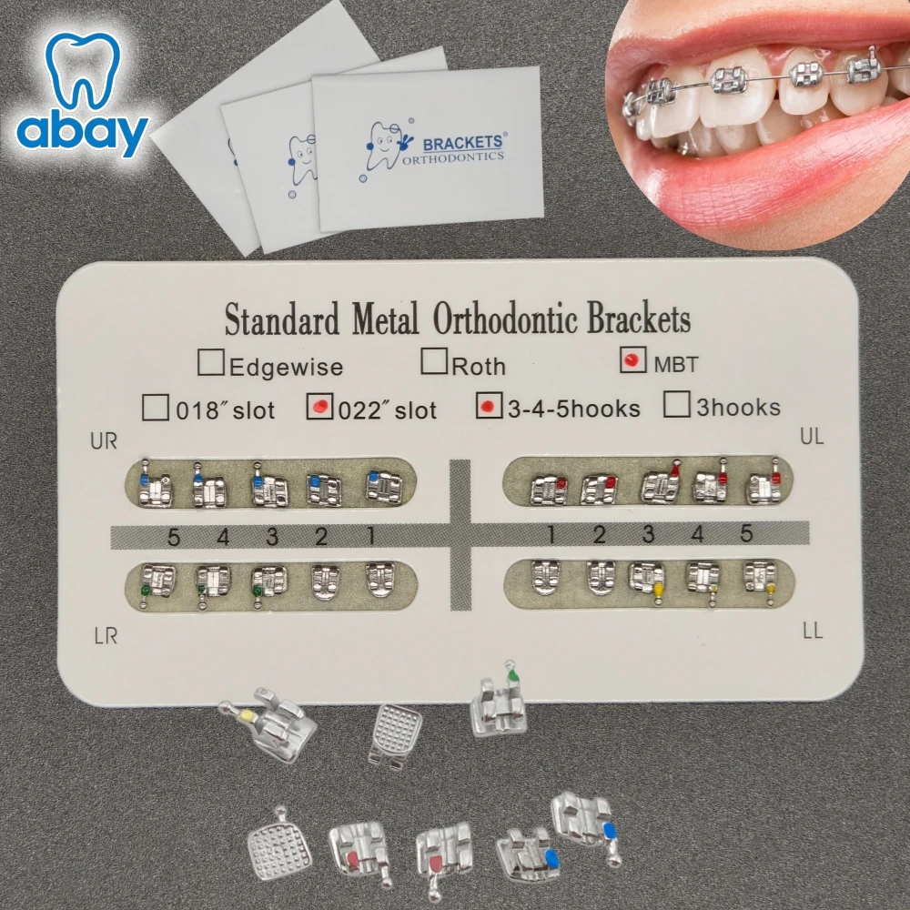 20pcs/Pack Dental Orthodontic Brackets Dentist Metal Braces for Teeth Mini/Standard MBT 022 Slot Hooks 345 /3 Dentistry Supplies
20pcs/Pack Dental Orthodontic Brackets Dentist Metal Braces for Teeth Mini/Standard MBT 022 Slot Hooks 345 /3 Dentistry Supplies