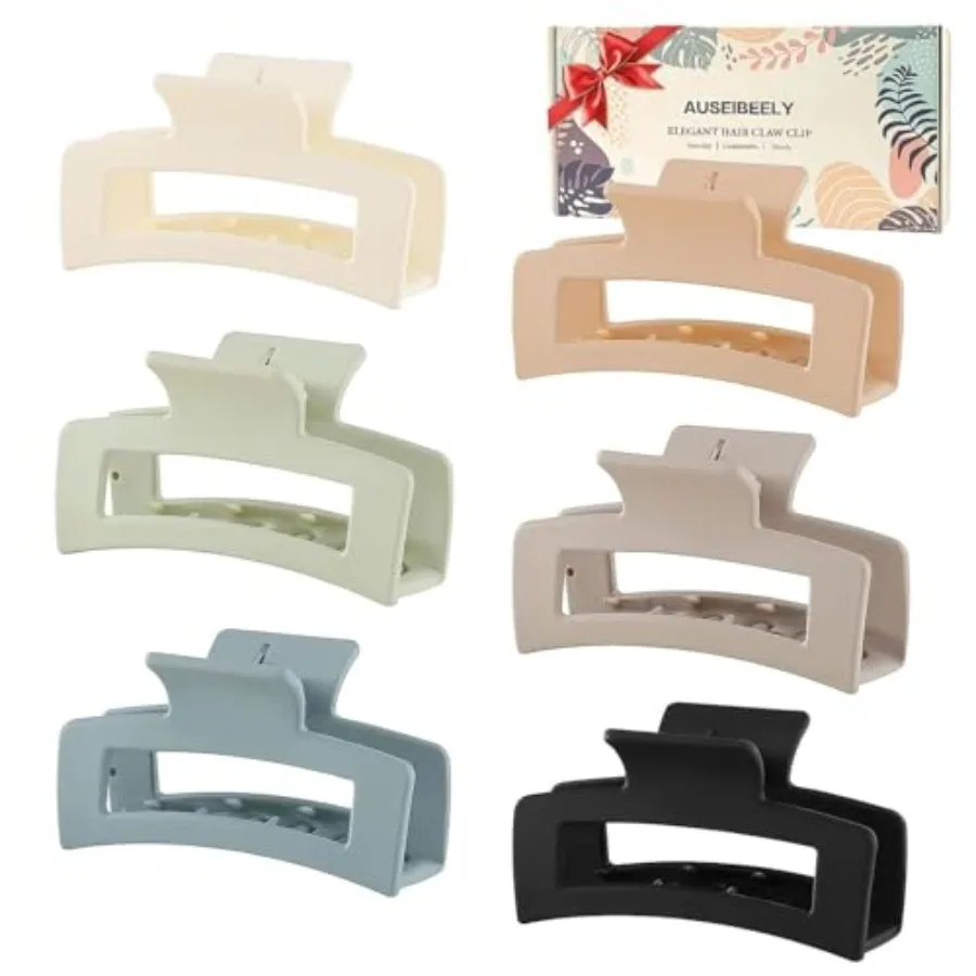 6 Pack Square Claw Clips for Women Girls: Matte Black Rectangle Hair Clips, 3.35 Medium Non-slip Jaw Claws for Thin/Medium Hair
6 Pack Square Claw Clips for Women Girls: Matte Black Rectangle Hair Clips, 3.35 Medium Non-slip Jaw Claws for Thin/Medium Hair
