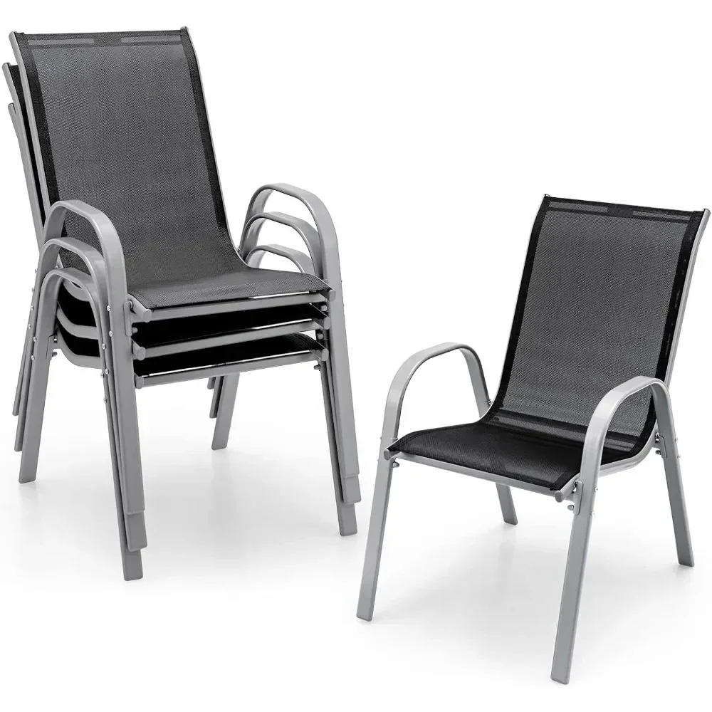4 Pieces Patio Dining Chairs, Outdoor Stackable All Weather Heavy Duty Dining Chairs Set with Armrests, Support 330 LBS
4 Pieces Patio Dining Chairs, Outdoor Stackable All Weather Heavy Duty Dining Chairs Set with Armrests, Support 330 LBS